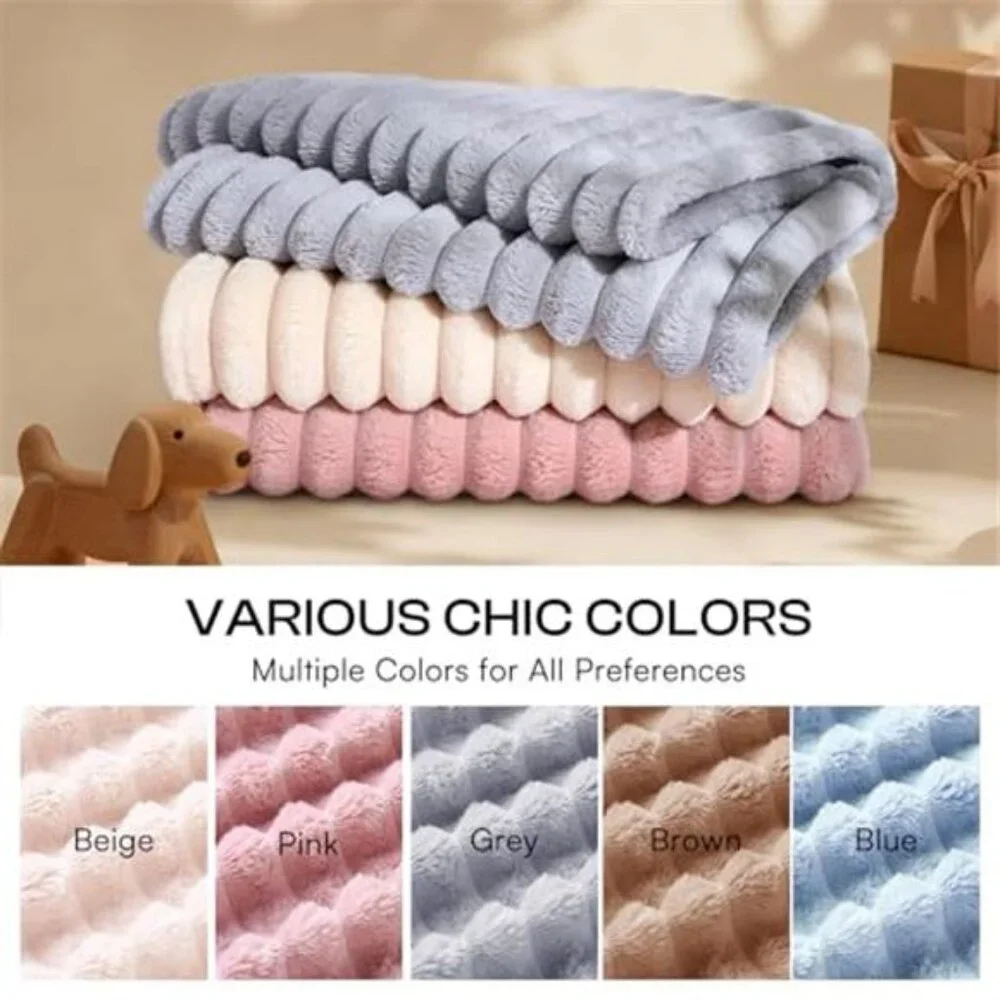 3 Lux Soft Dog Blankets Washable Warm Fleece 30x20 in